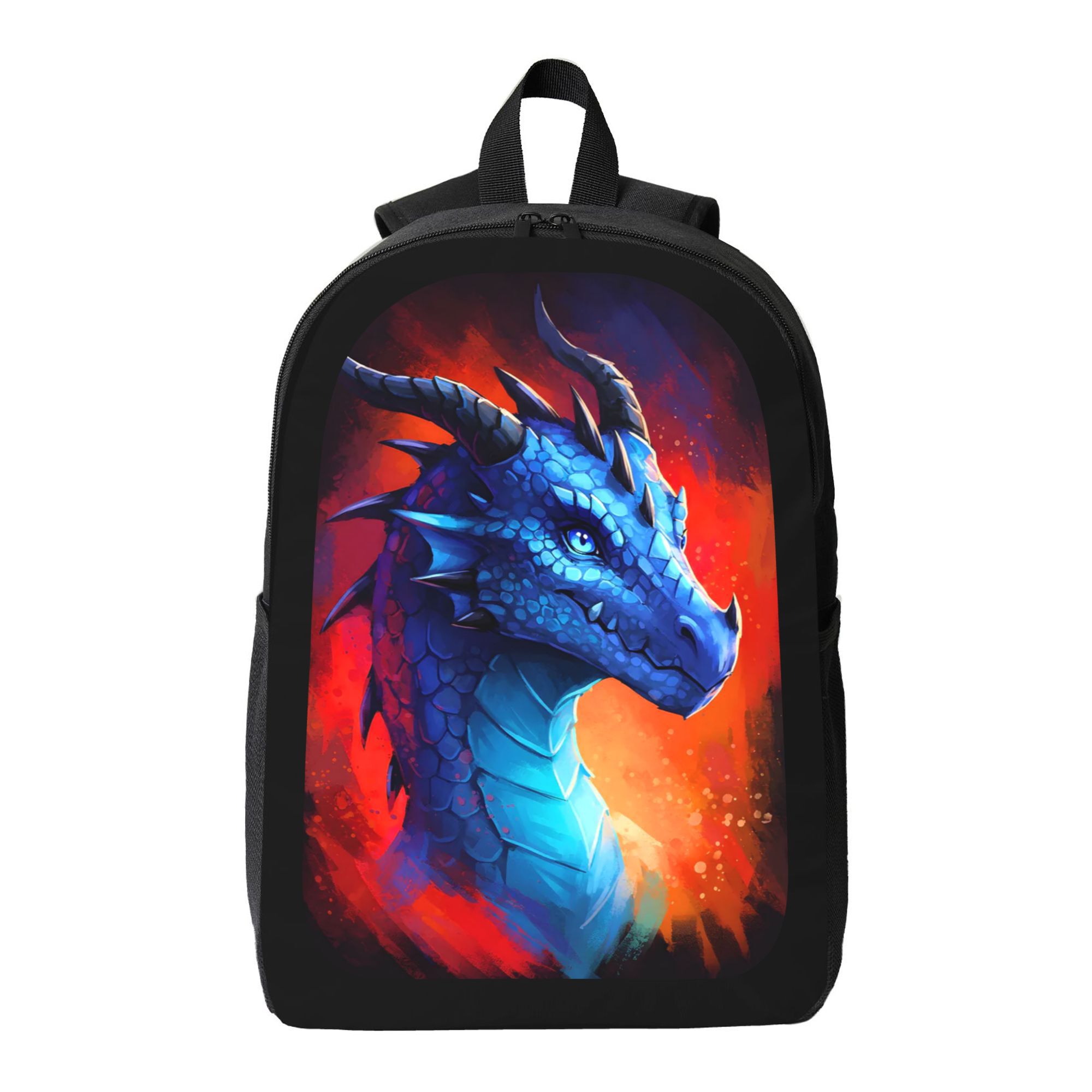 School Backpack Teen - Magnificent Blue Dragon Backpack - Large