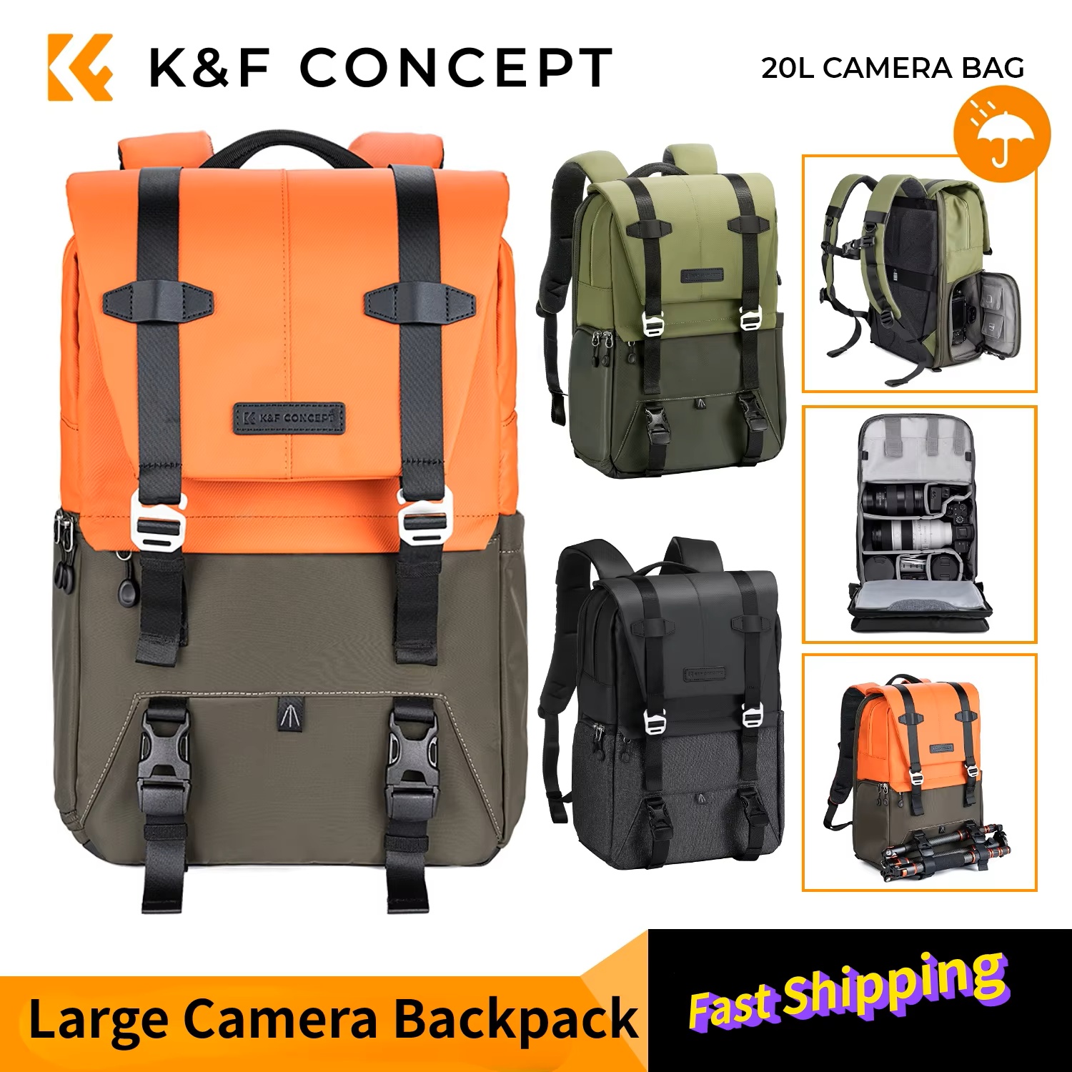 K&F CONCEPT Camera Backpack Tr – Rain Cover Backpack Bewertung und Preis