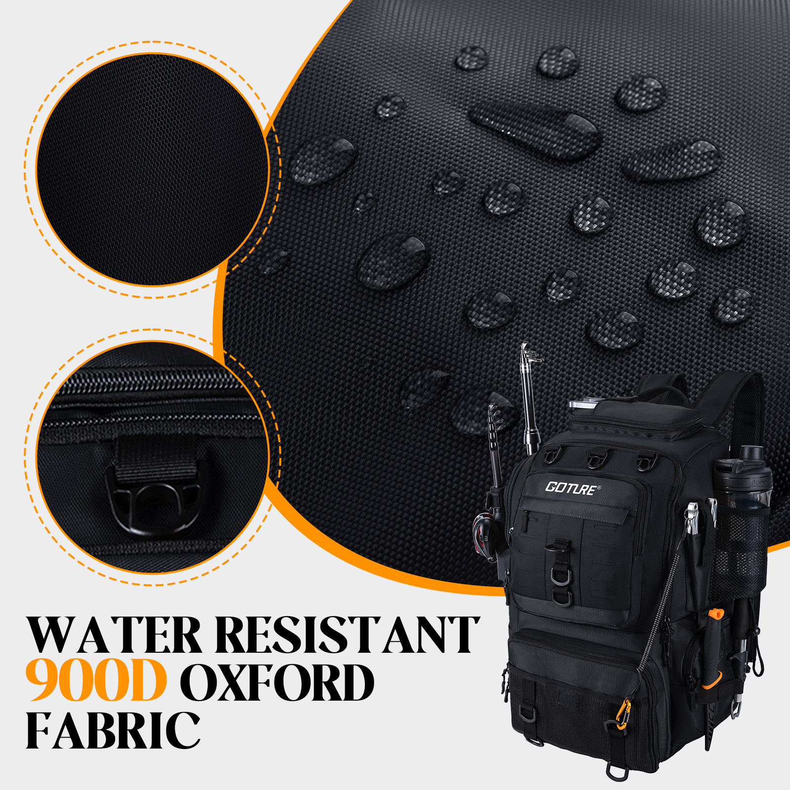 Goture Fishing Bag with Rod Ho – Backpack Insert Organizer Bewertung und Preis