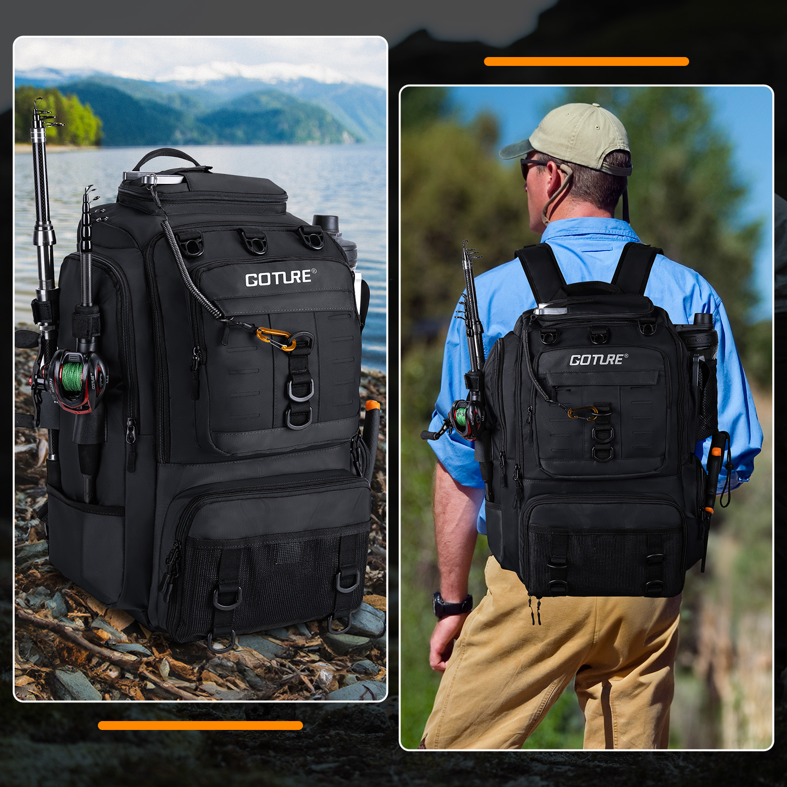 Goture Fishing Bag with Rod Ho – Backpack Insert Organizer Bewertung und Preis