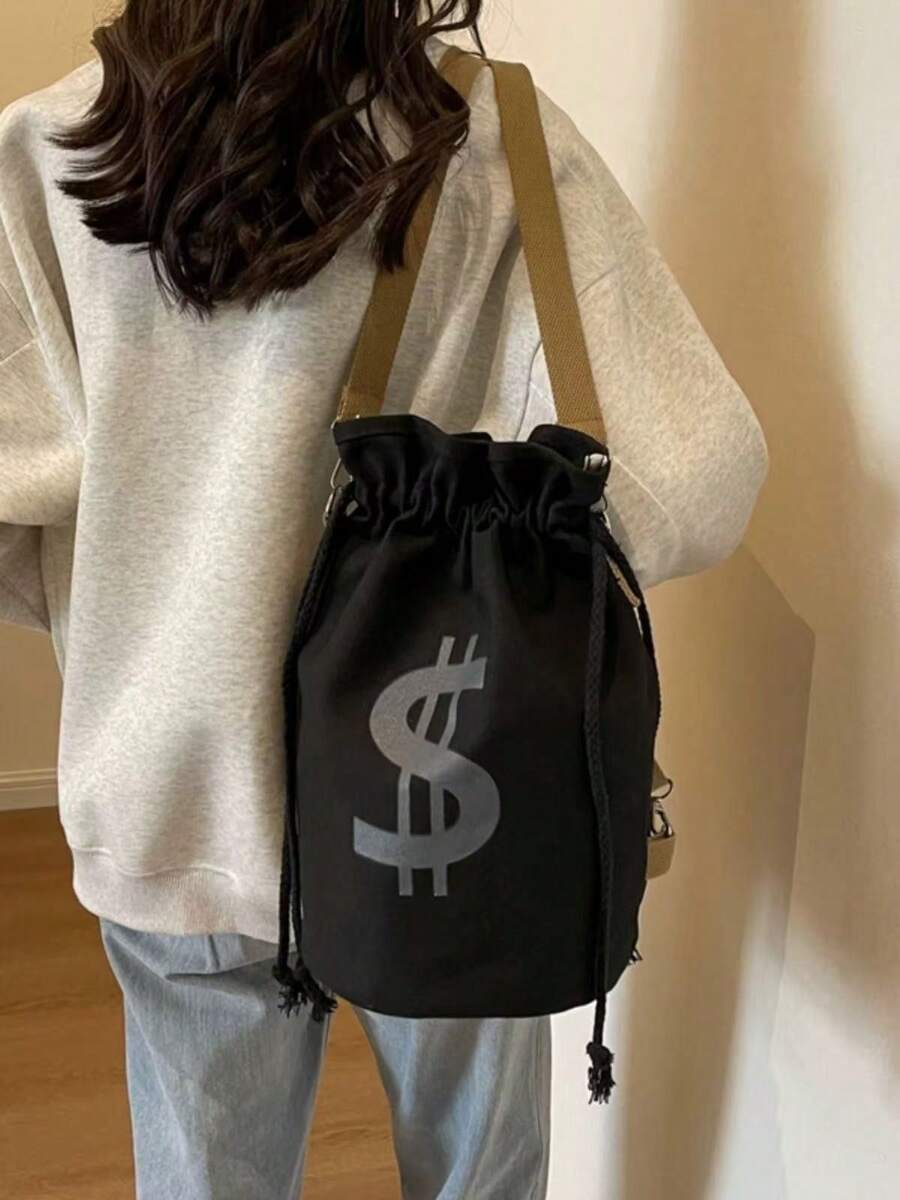Black Canvas Drawstring Crossb – Canvas Backpack Casual Bewertung und Preis