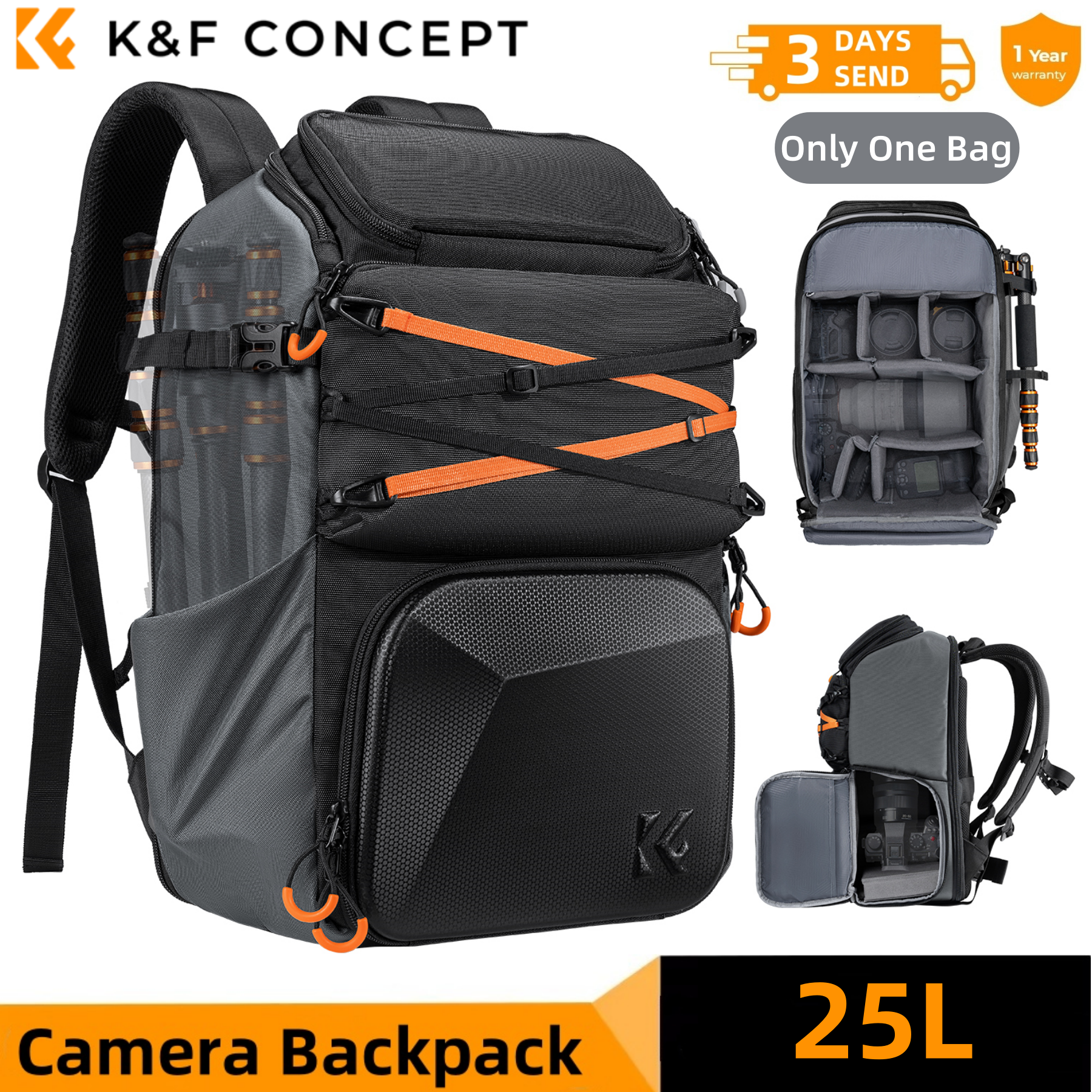 K&F CONCEPT 25L Outdoor Camera – Rain Cover Backpack Bewertung und Preis
