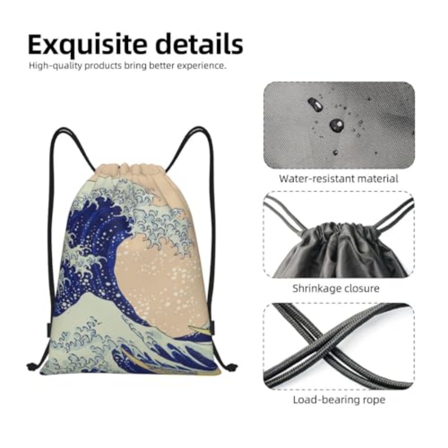 Japanese Kanagawa Ocean Great  – Drawstring Gym Bag Bewertung und Preis