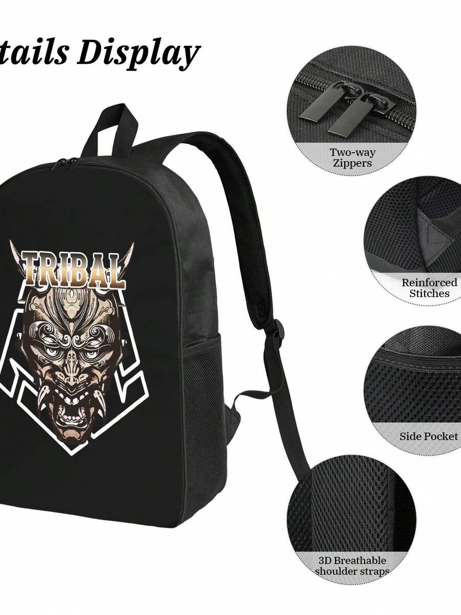 Tribal Demon Print Waterproof  – Travel Backpack Anti Theft Bewertung und Preis