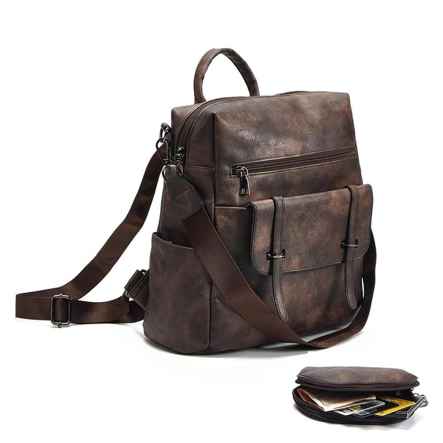 Women Fashion Vintage Brown PU – Laptop Backpack 15.6 Bewertung und Preis