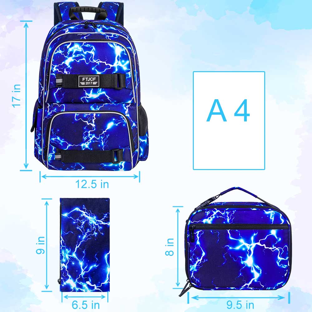 3PCS Lightning boys Backpack,  – School Backpack Teen Bewertung und Preis